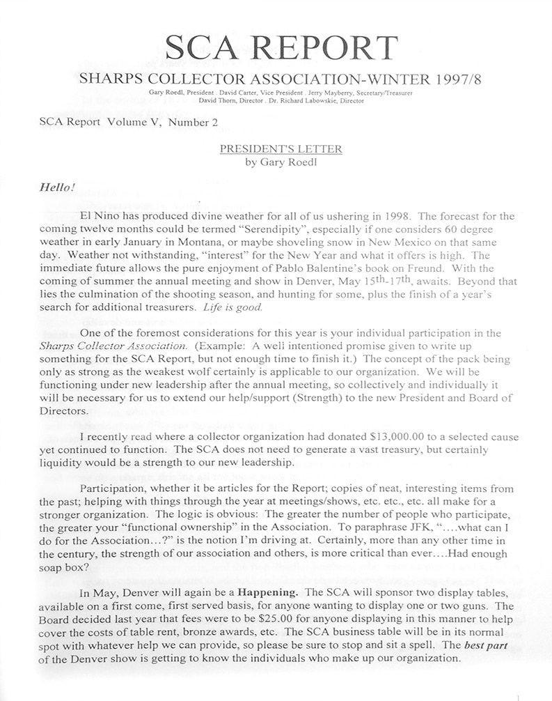 SCA Report Vol 5 2 Winter 1997 98
